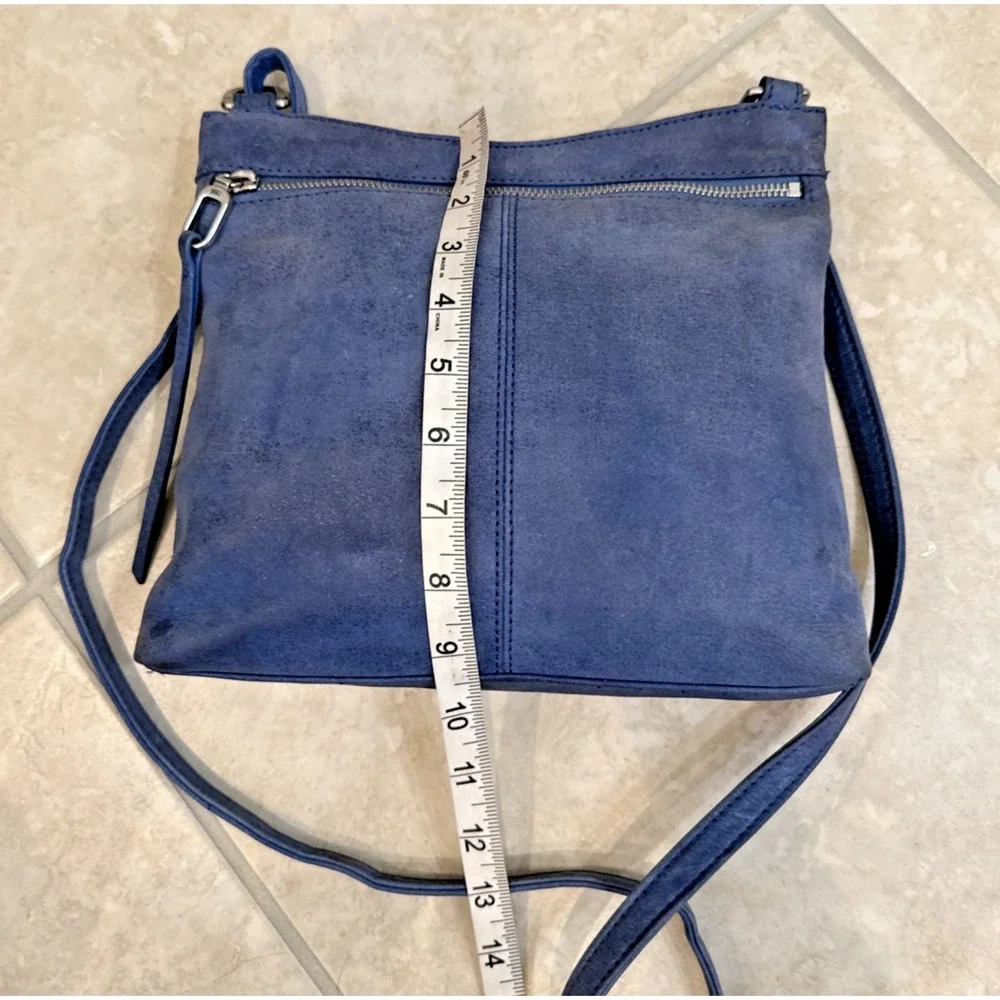 HOBO international Leather crossbody Shoulder bag Blue Purse Boho Hippie Travel
